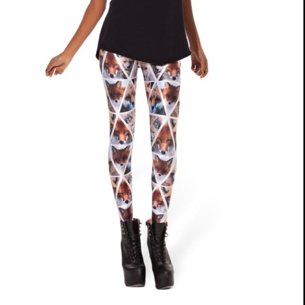 BlackMilk Fox Print Leggings Size XS Fox Costume Wild Animal